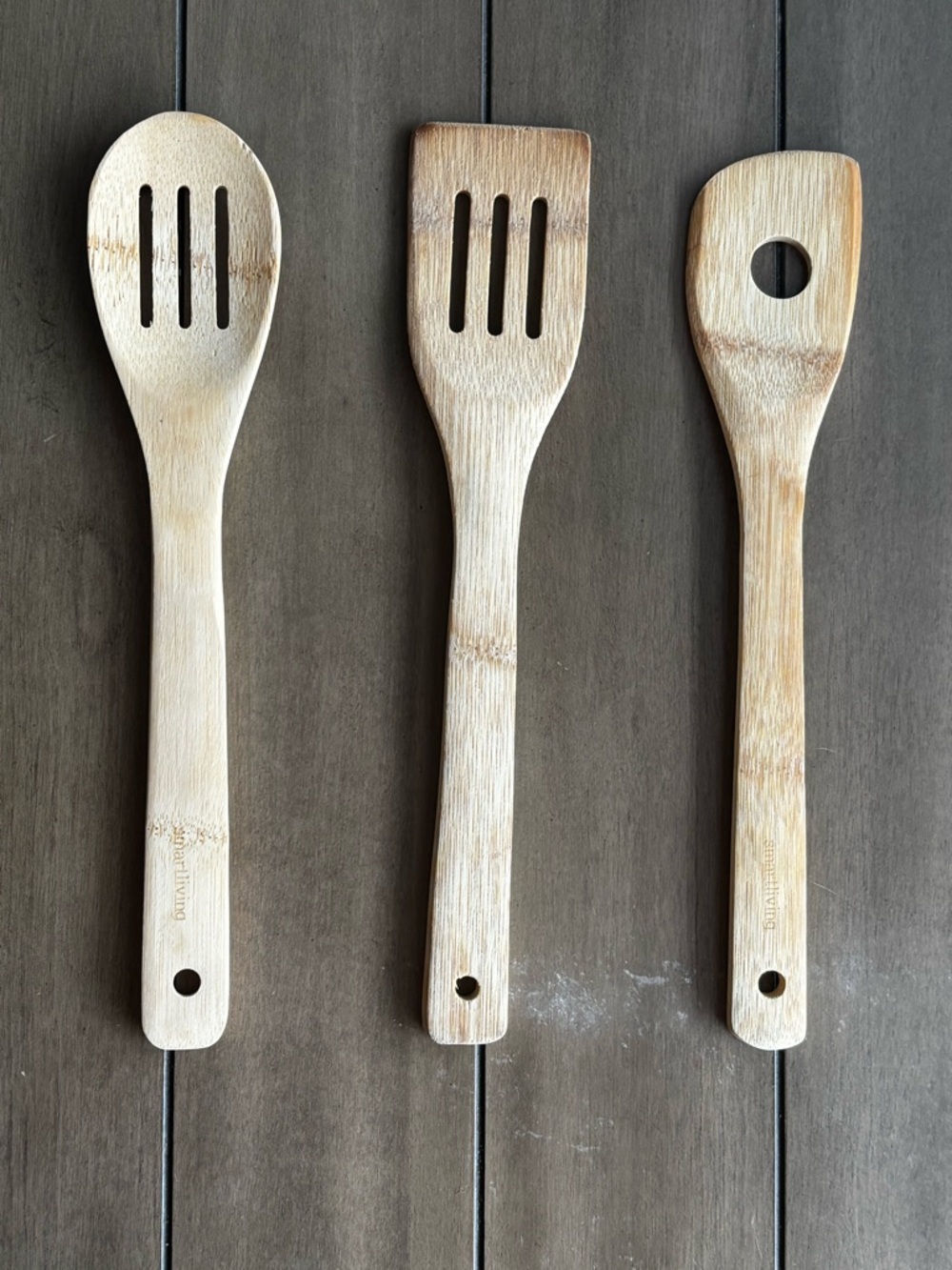 Set of Three Wooden Kitchen Utensils